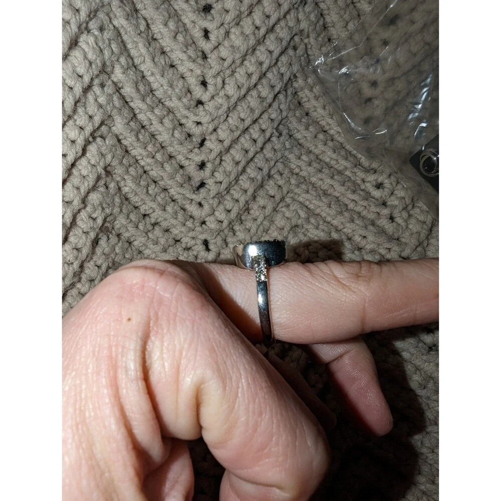 Torrid NWT Size 8 Silver Ring with‎ Large Square Yellow Stone Trimmed Gems